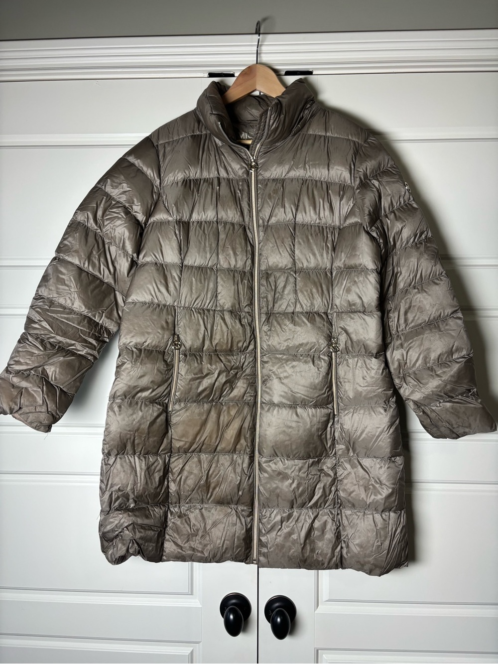 Michael Kors Packable Down Puffer Taupe Jacket-XL
